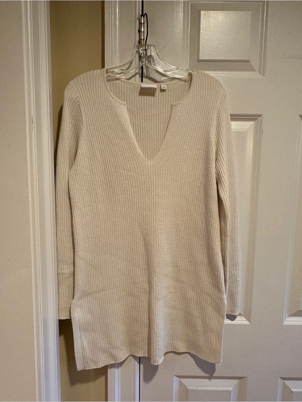 Sleeping on Snow Anthropologie Ribbed Tunic Sweater Ivory M